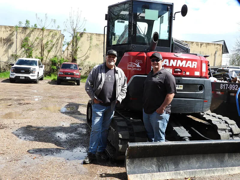 Land clearing equipment at work